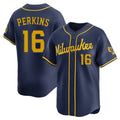 My Store M.Brewers #16 Blake Perkins Player Navy Home Limited Stitched Jerseys