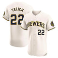 My Store M.Brewers #22 Christian Yelich Player Cream Home Limited Elite Stitched Jerseys