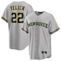 My Store M.Brewers #22 Christian Yelich Player Gray Home Game Stitched Jerseys