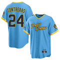 My Store M.Brewers #24 William Contreras Player Light Blue City Connect Home Game Stitched Jerseys