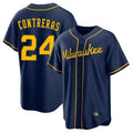 My Store M.Brewers #24 William Contreras Player Navy Home Game Stitched Jerseys
