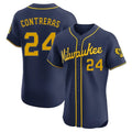 My Store M.Brewers #24 William Contreras Player Navy Home Limited Elite Stitched Jerseys