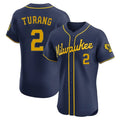 My Store M.Brewers #2 Brice Turang Player Navy Home Limited Elite Stitched Jerseys