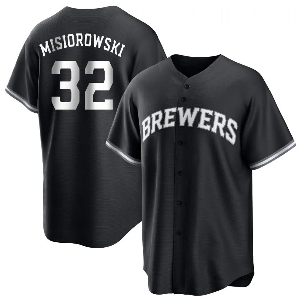 My Store M.Brewers #32 Jacob Misiorowski Player Black Game Home Stitched Jerseys
