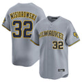 My Store M.Brewers #32 Jacob Misiorowski Player Gray Home Limited Stitched Jerseys