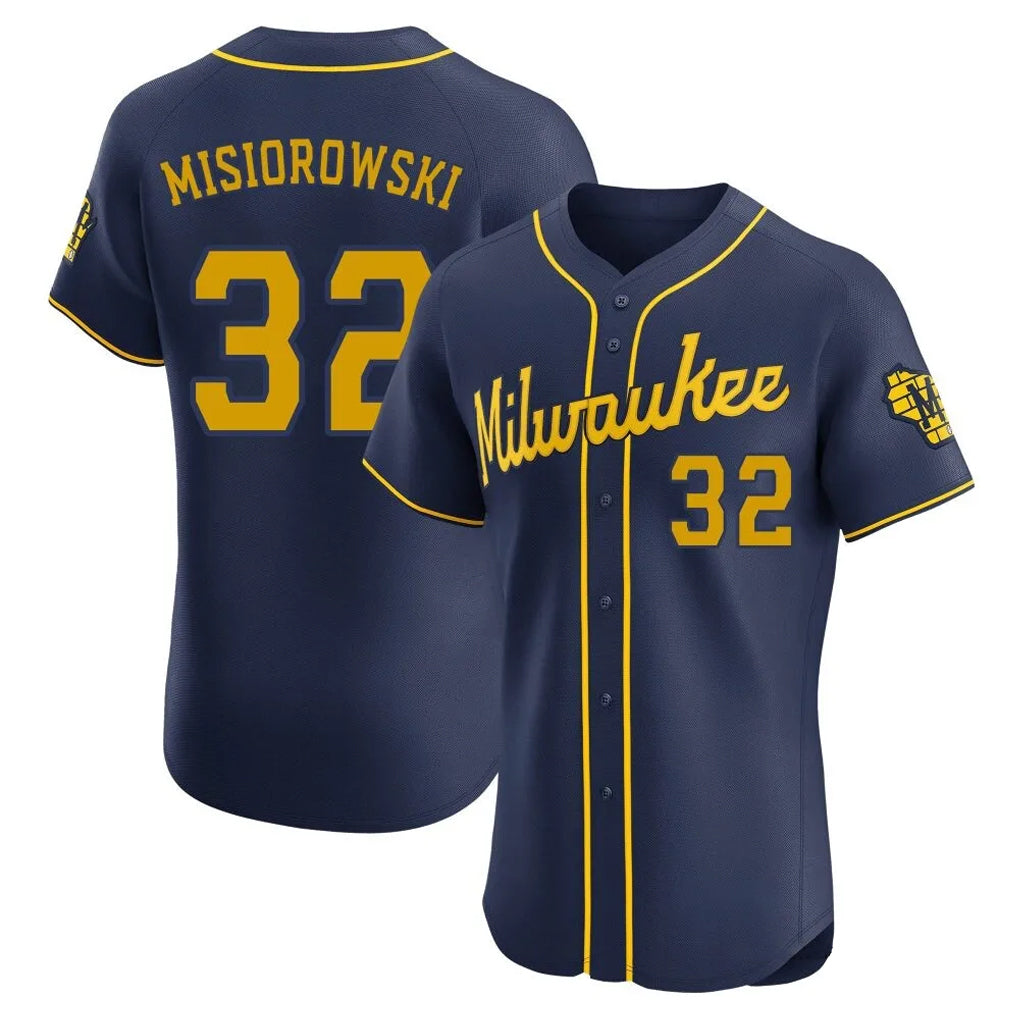 My Store M.Brewers #32 Jacob Misiorowski Player Navy Home Limited Elite Stitched Jerseys