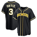 My Store M.Brewers #3 Joey Ortiz Player Black Fashion Out Home Game Stitched Jerseys