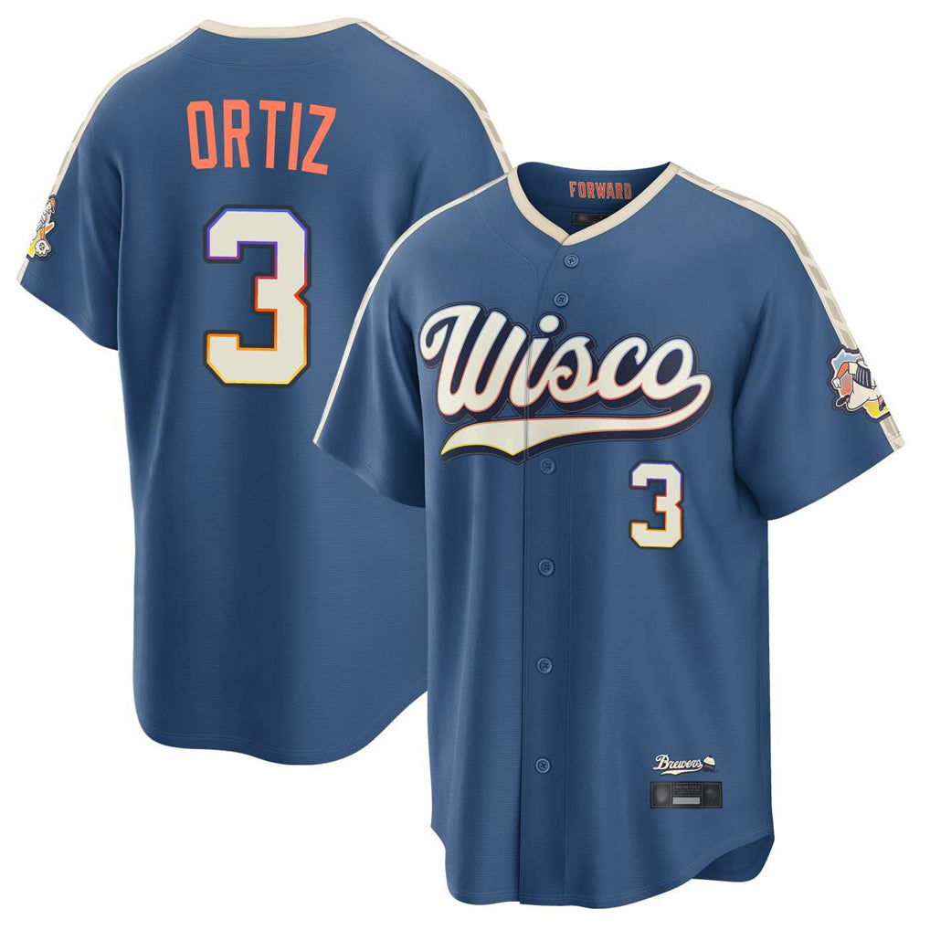 My Store M.Brewers #3 Joey Ortiz Player Blue 2026 City Connect Home Game Stitched Jerseys
