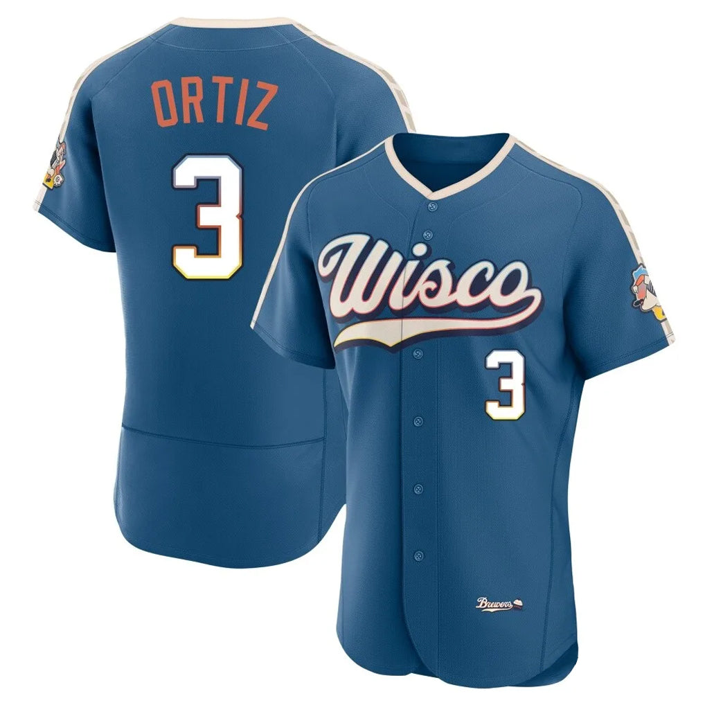 My Store M.Brewers #3 Joey Ortiz Player Blue 2026 City Connect Home Limited Elite Stitched Jerseys