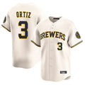 My Store M.Brewers #3 Joey Ortiz Player Cream Home Limited Game Stitched Jerseys