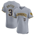 My Store M.Brewers #3 Joey Ortiz Player Gray Home Limited Elite Stitched Jerseys