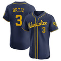 My Store M.Brewers #3 Joey Ortiz Player Navy Home Limited Elite Stitched Jerseys