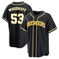 My Store M.Brewers #53 Brandon Woodruff Player Black Fashion Out Home Game Stitched Jerseys