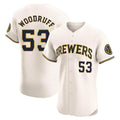 My Store M.Brewers #53 Brandon Woodruff Player Cream Home Limited Elite Stitched Jerseys