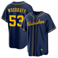 My Store M.Brewers #53 Brandon Woodruff Player Navy Home Game Stitched Jerseys