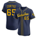 My Store M.Brewers #65 Nestor Cortes Player Navy Home Limited Elite Stitched Jerseys