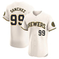 My Store M.Brewers #99 Gary Sanchez Player Cream Home Limited Elite Stitched Jerseys