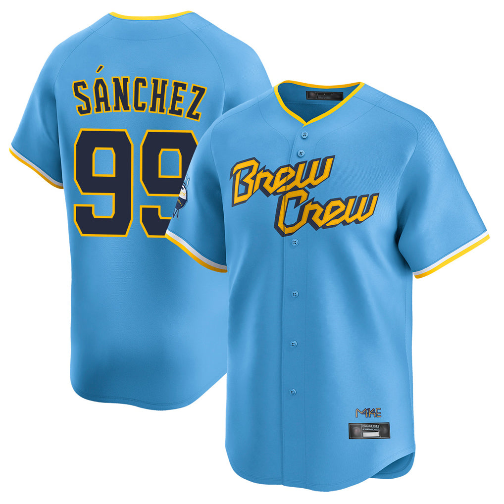 My Store M.Brewers #99 Gary Sanchez Player Light Blue City Connect Home Limited Stitched Jerseys