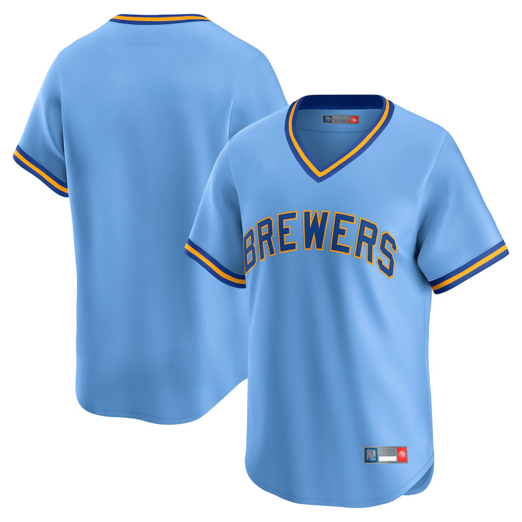 My Store M.Brewers ## Brewers Blank Player Light Blue Cooperstown Collection T-shirt Stitched Jerseys