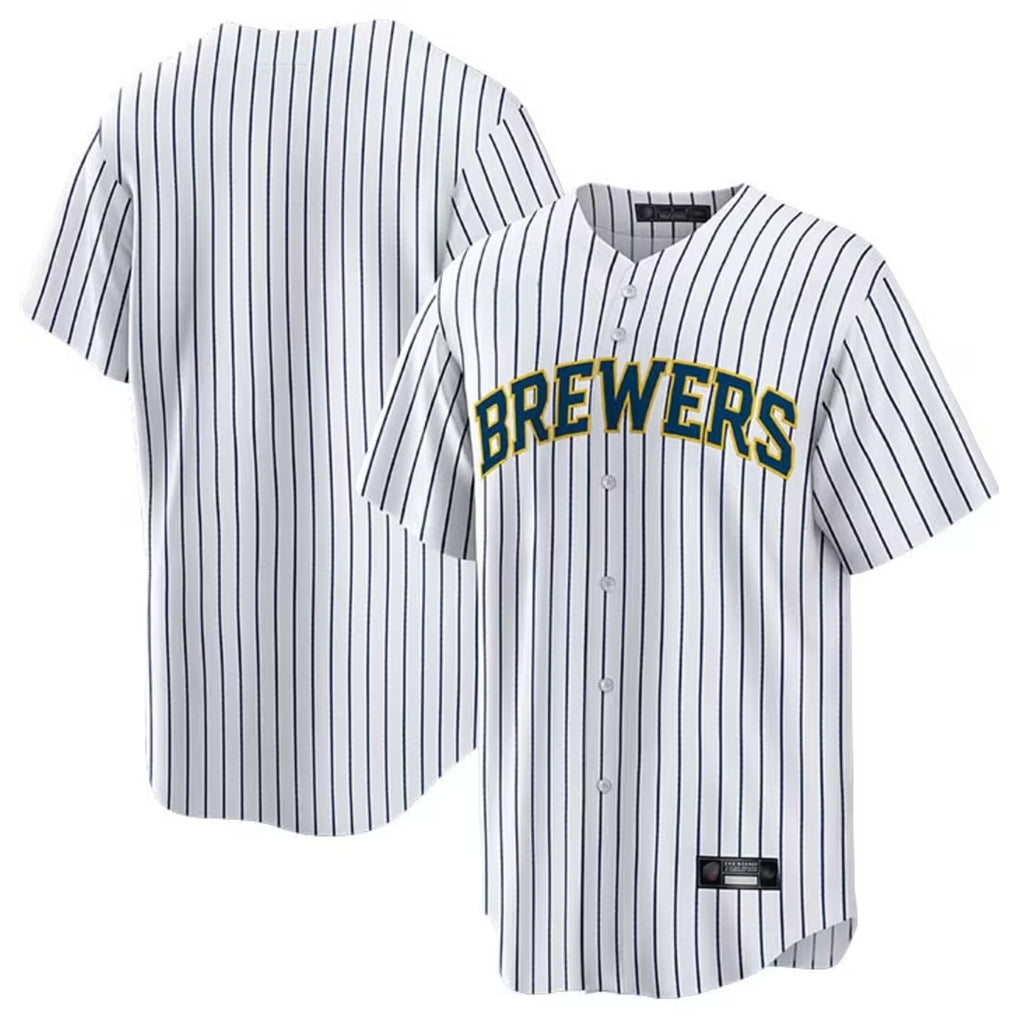 My Store M.Brewers ## Brewers Blank Player White Stripes Home Game Stitched Jerseys