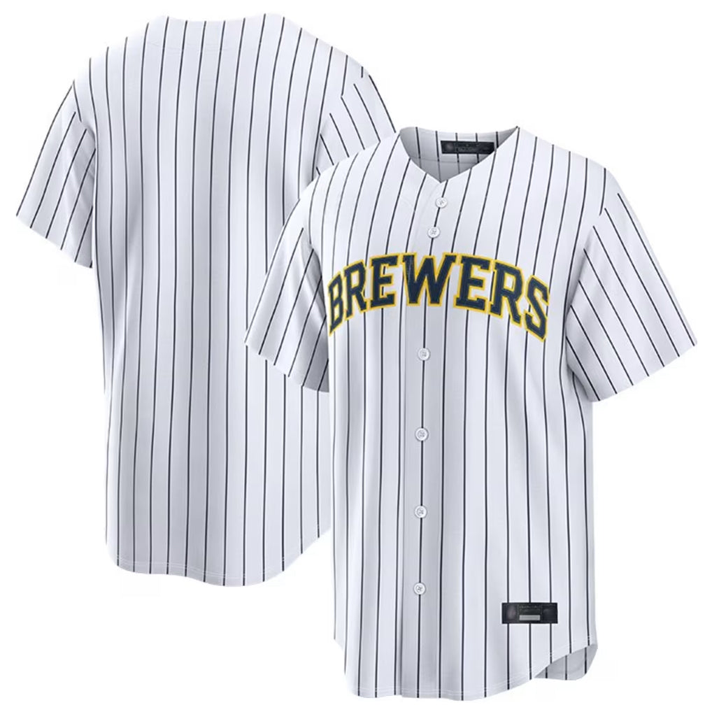 My Store M.Brewers ## Brewers Blank Player White Stripes Home Limited Stitched Jerseys