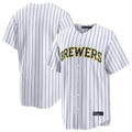My Store M.Brewers ## Brewers Blank Player White Stripes Home Limited Stitched Jerseys