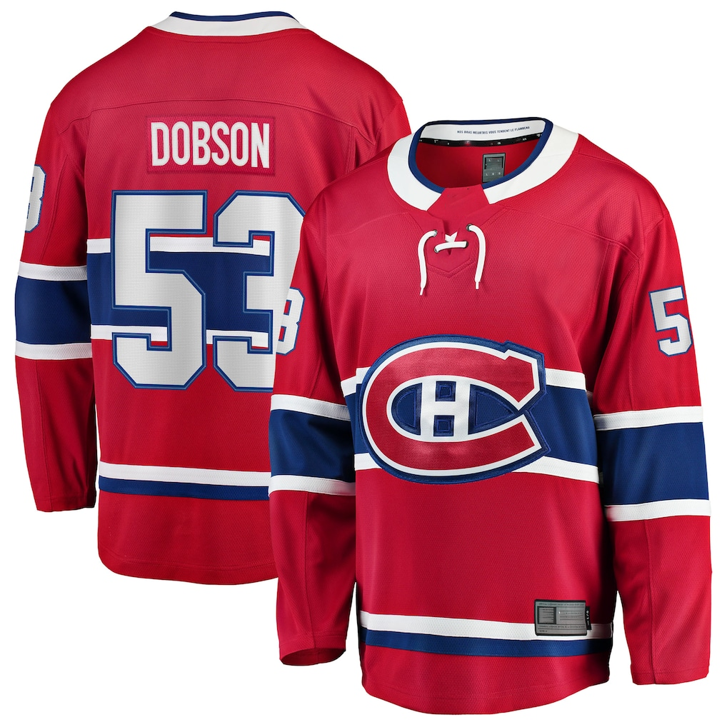 My Store M.Canadiens #53 Noah Dobson Red Home Breakaway Jerseys