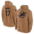 My Store M.Dolphins #17 Trey Moore Player Brown Salute to Service Hoodies Limited Game Stitched Jerseys