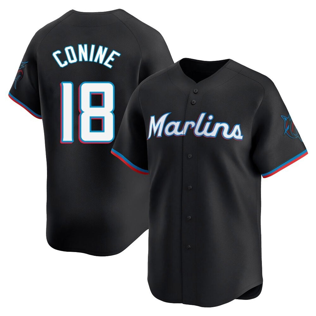 My Store M.Marlins #18 Griffin Conine Player Black  Home Limited Stitched Jerseys