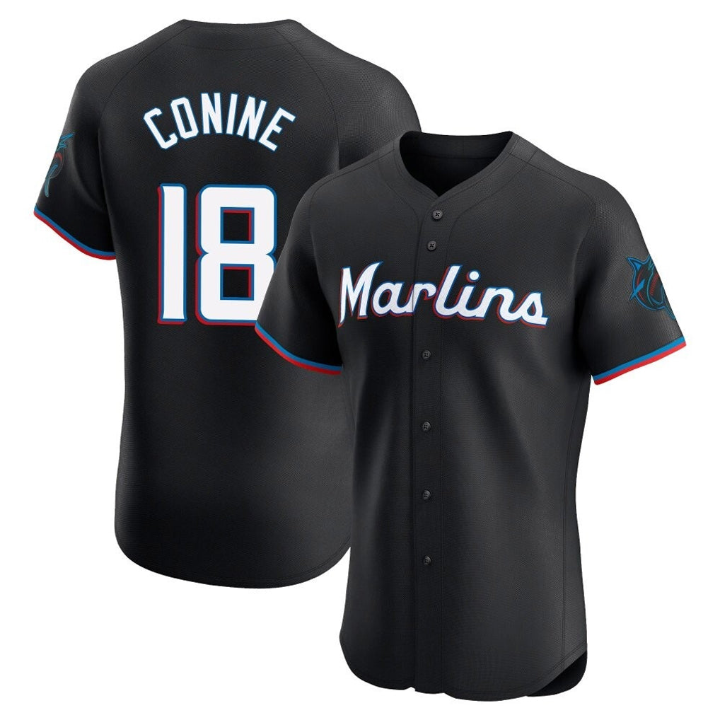 My Store M.Marlins #18 Griffin Conine Player Black Vapor Home Limited Elite Stitched Jerseys