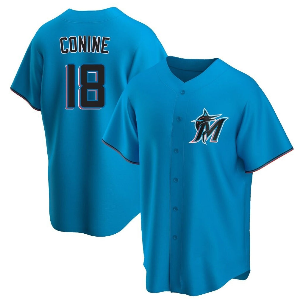 My Store M.Marlins #18 Griffin Conine Player Blue Home Game Stitched Jerseys