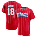 My Store M.Marlins #18 Griffin Conine Player Red City Connect Home Limited Elite Stitched Jerseys