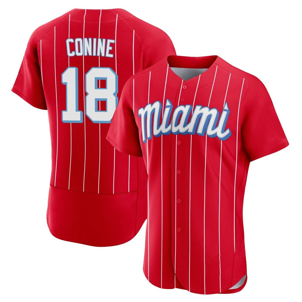 My Store M.Marlins #18 Griffin Conine Player Red City Connect Home Limited Elite Stitched Jerseys