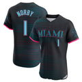 My Store M.Marlins #1 Connor Norby Player Black City Connect Home Limited Elite Stitched Jerseys