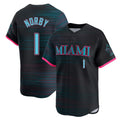 My Store M.Marlins #1 Connor Norby Player Black City Connect Home Limited Stitched Jerseys