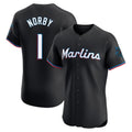My Store M.Marlins #1 Connor Norby Player Black Vapor Home Limited Elite Stitched Jerseys