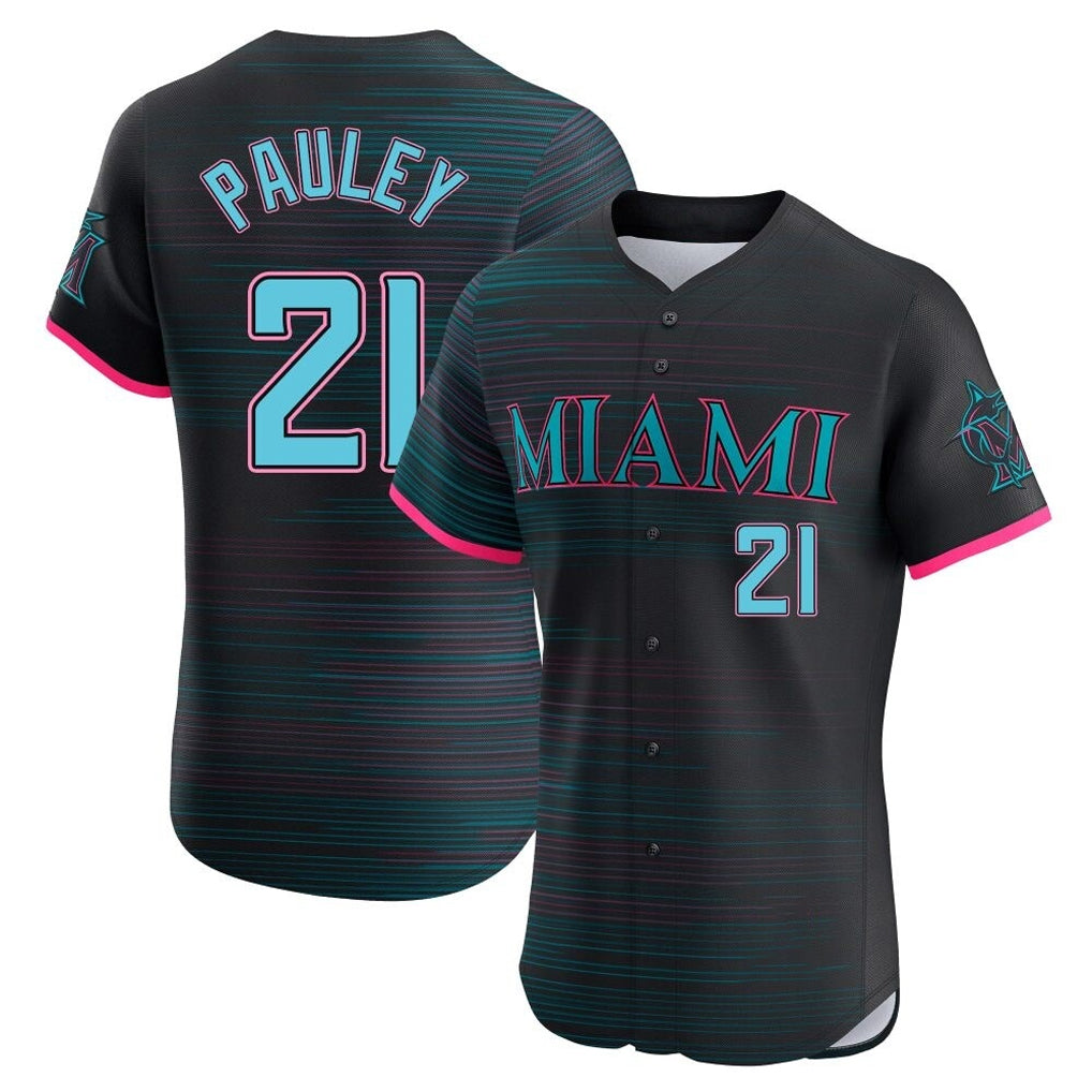 My Store M.Marlins #21 Graham Pauley Player Black City Connect Home Limited Elite Stitched Jerseys