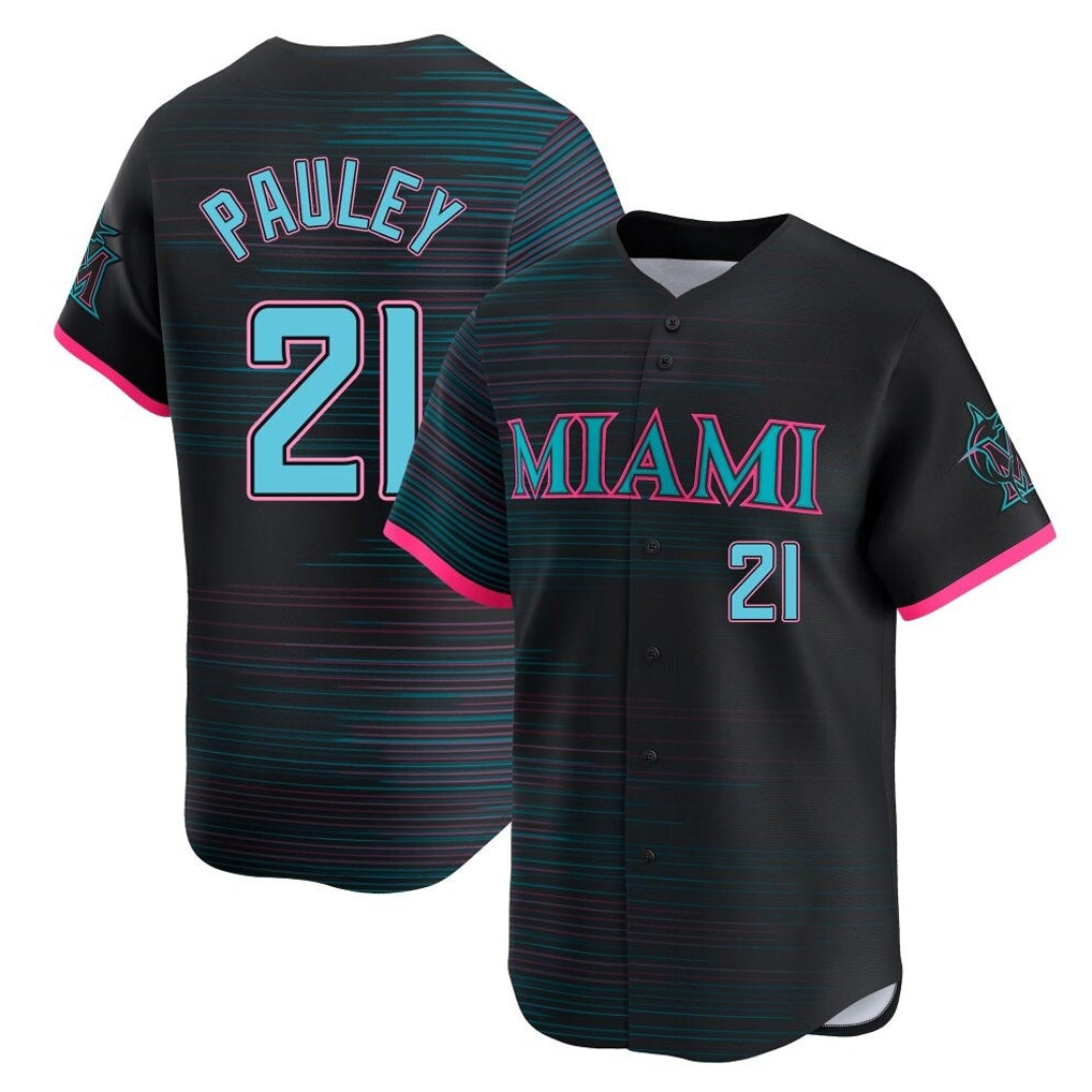 My Store M.Marlins #21 Graham Pauley Player Black City Connect Home Limited Stitched Jerseys