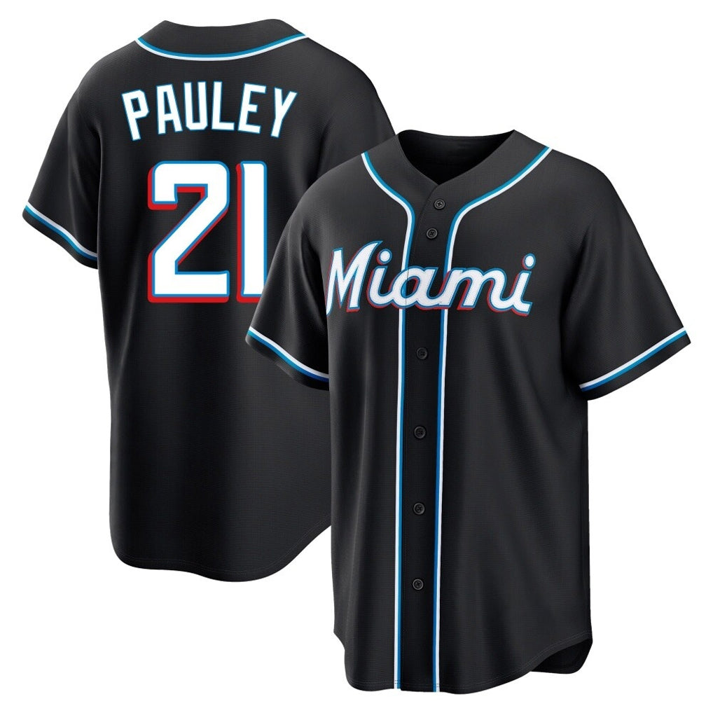 My Store M.Marlins #21 Graham Pauley Player Black Fashion Out Home Game Stitched Jerseys