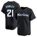My Store M.Marlins #21 Graham Pauley Player Black  Home Limited Stitched Jerseys