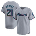 My Store M.Marlins #21 Graham Pauley Player Gray Home Limited Stitched Jerseys