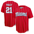My Store M.Marlins #21 Graham Pauley Player Red City Connect Home Game Stitched Jerseys
