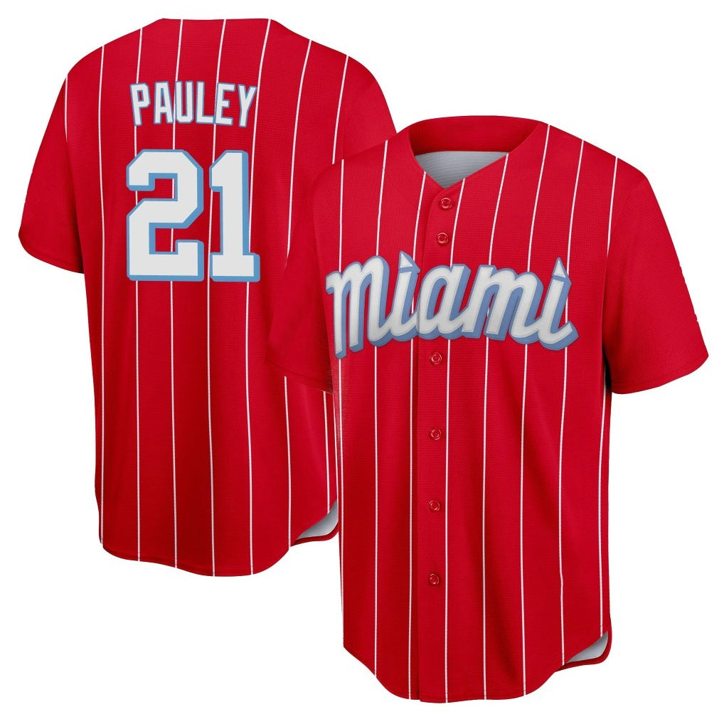 My Store M.Marlins #21 Graham Pauley Player Red City Connect Home Game Stitched Jerseys