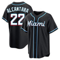 My Store M.Marlins #22 Sandy Alcantara Player Black Fashion Out Home Game Stitched Jerseys
