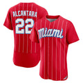 My Store M.Marlins #22 Sandy Alcantara Player Red City Connect Home Limited Elite Stitched Jerseys