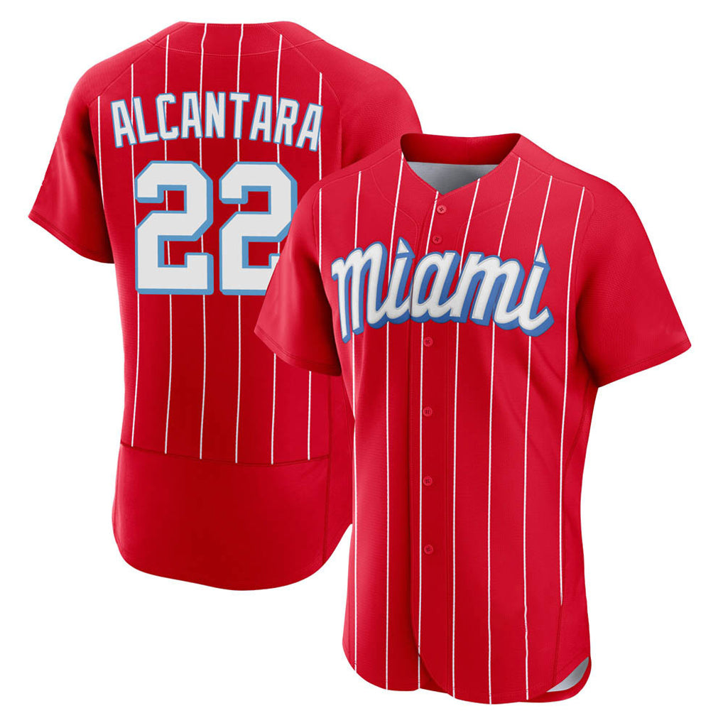 My Store M.Marlins #22 Sandy Alcantara Player Red City Connect Home Limited Elite Stitched Jerseys