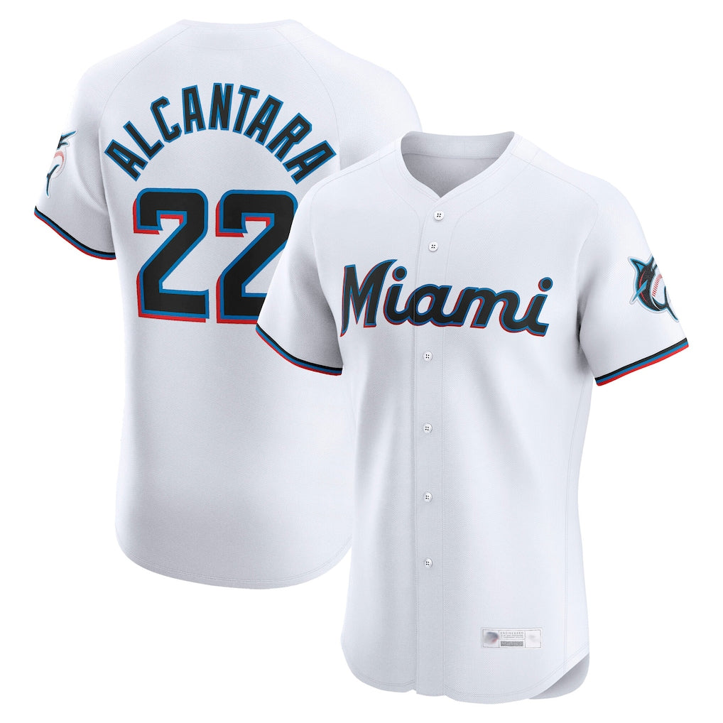 My Store M.Marlins #22 Sandy Alcantara Player White  Home Limited Elite Stitched Jerseys