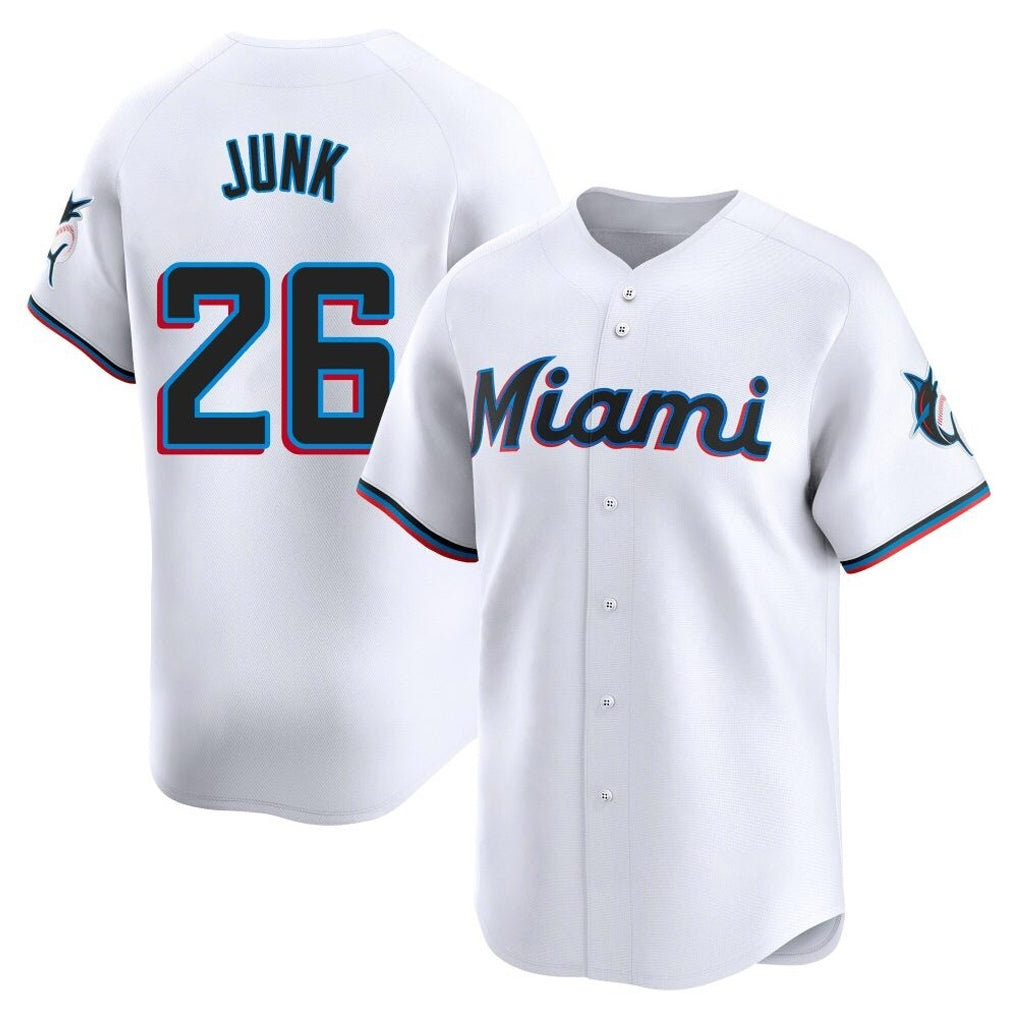 My Store M.Marlins #26 Janson Junk Player White  Home Limited Elite Stitched Jerseys