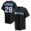 My Store M.Marlins #28 Kyle Stowers Player Black  Home Game Stitched Jerseys