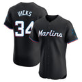 My Store M.Marlins #34 Liam Hicks Player Black Vapor Home Limited Elite Stitched Jerseys